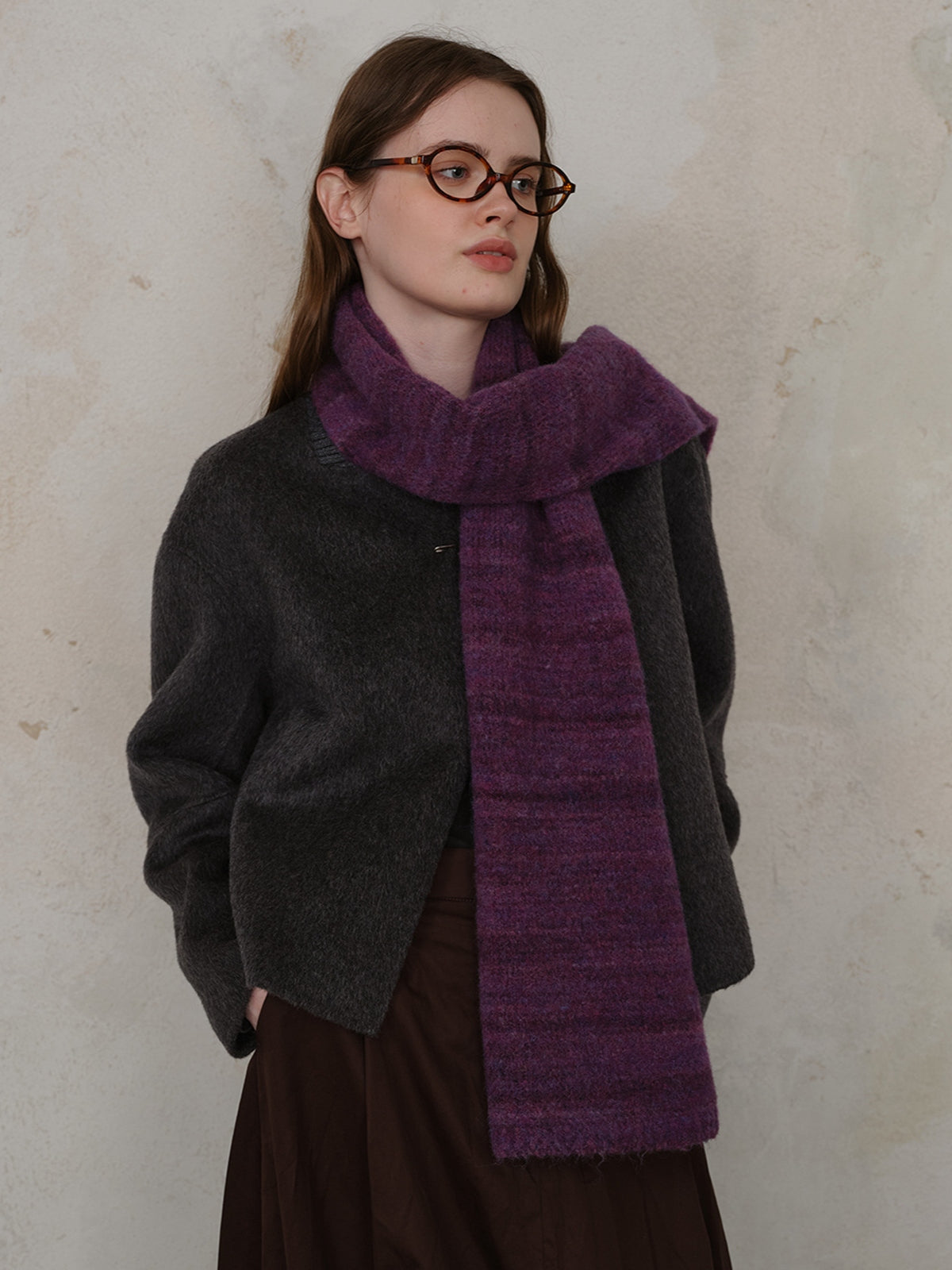 Women Fur Scarf Striped Detail Knit Long Soft Warm Accessories df899f6b-bb3e-46e6-b617-09fb6cebcd94-Max Trendsi