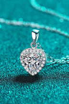 1 Carat Moissanite Zircon Heart Pendant Chain Necklace 925 sterling silver df9487a0d21a475eb093b773b7b40975-Max Trendsi