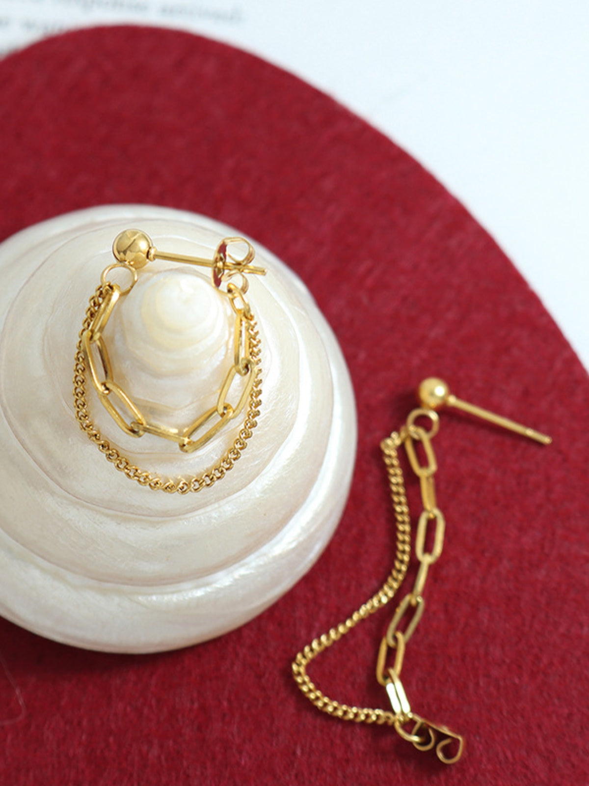 Chain Earrings Titanium Steel Double Tassel 18K gold-plated Gold Silver df999c8f-c97c-4e2e-a947-0f3e9e0367a5-Max Trendsi