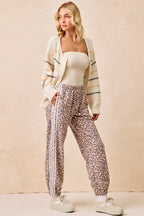 BiBi Women Leopard Track Pants Side Lines Elastic Waist with Pockets dfc89d8939e34b6283d45019fb228bcf-Max-Origin Trendsi