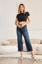Plus Size Tummy Control High Waist Raw Hem Jeans Denim Pants dfdccc4c-cb4f-4aae-bea6-6cdd476833f0-Max Trendsi
