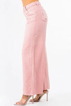 American Bazi Pink Wide Leg Jeans Women's High Waist Distressed Denim Pants dfece92d-1d6d-491c-858c-ecee72513ac8-Min Trendsi