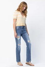 Judy Blue Straight Jeans Medium Wash Mid Rise Destroy Plus Sizes Denims dffb5736-1893-4db4-a6ae-c9e3d6c3f97a-Max-Origin Trendsi