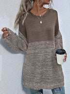 Women's Oversized Sweater Color Block Long Sleeve Knitwear e01d6d93-e6ad-4044-ad19-c2ad6015d7b8-Max-Origin Trendsi