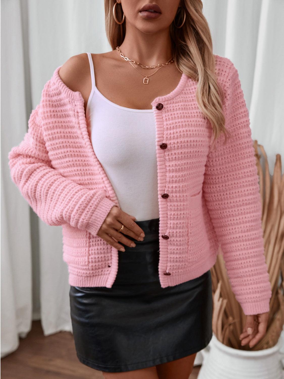 Cardigan Button Up Long Sleeve Knit Single Breasted Sweater e0528478-3bd7-46ae-b9b3-eb0f71bf31a0-Max Trendsi