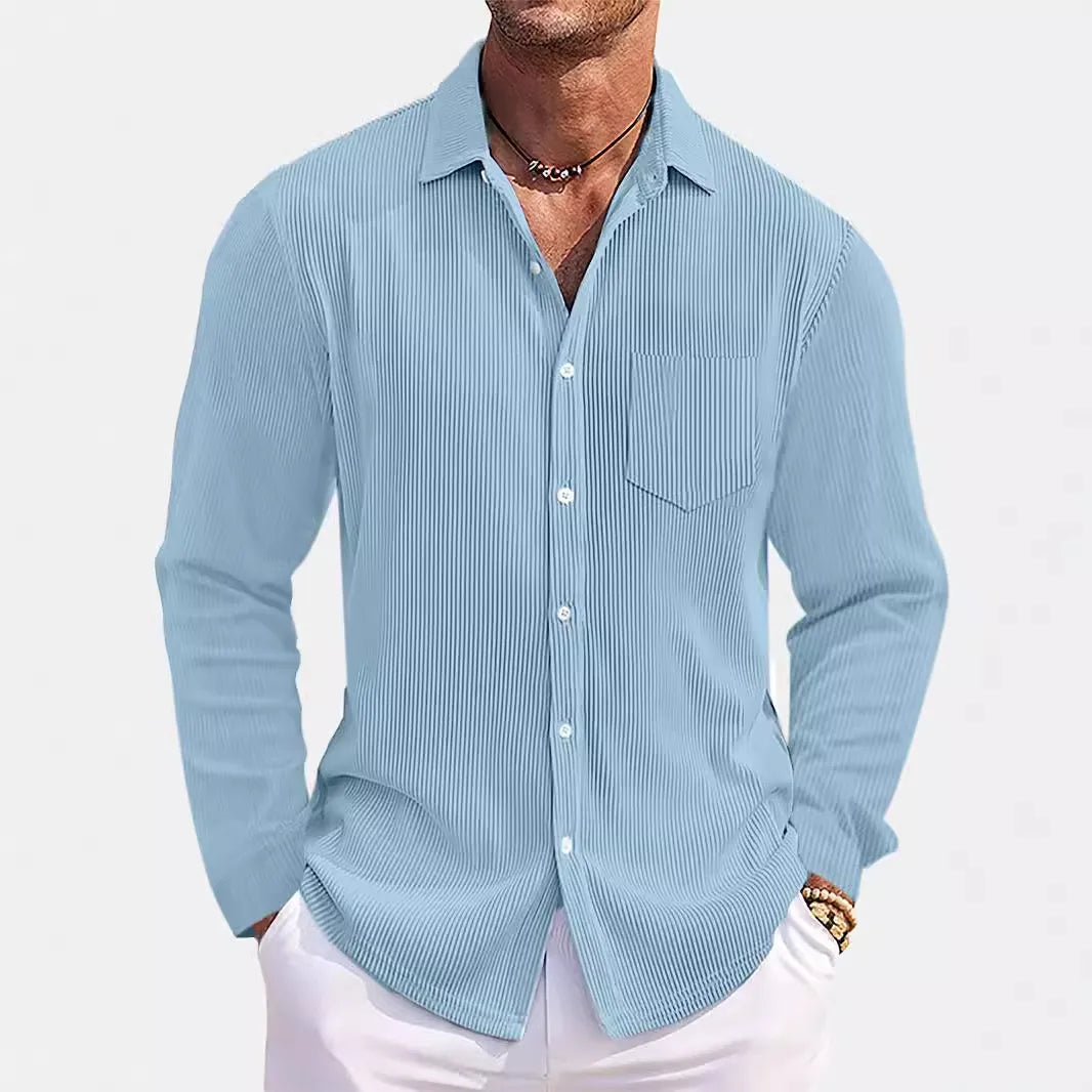 Men's Long Sleeve Shirt Striped Single Breasted Patch Pocket Top S-5XL e09f3fbc6bd04d75b12ceded5a3c0eb3-Max-Origin Trendsi