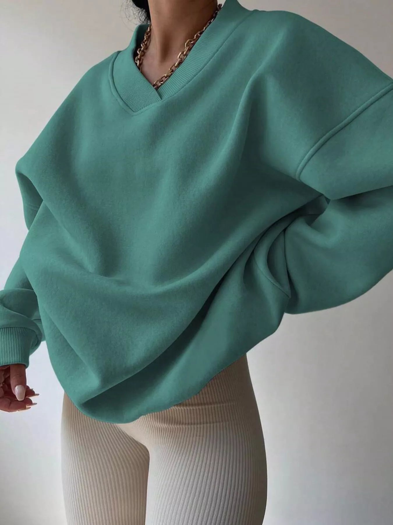 Women's Sweatshirt Dropped Shoulder Long Sleeve Oversized Pullover e0cbd8fbb3b649acb7d8d9f696ef740e-Max-Origin Trendsi
