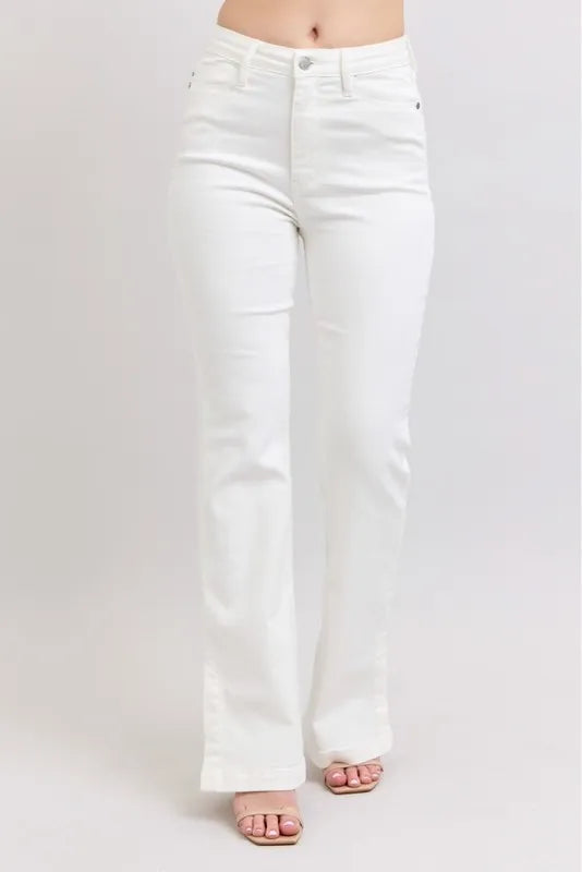 Judy Blue Plus Size High Waist Side Slit Slim Bootcut Jeans