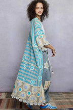 POL Crochet Longline Cardigan Sky Multi Striped and Floral Pattern e12e637c-9219-46bc-b9b7-ebc07d6ea7b8-Max-Origin Trendsi