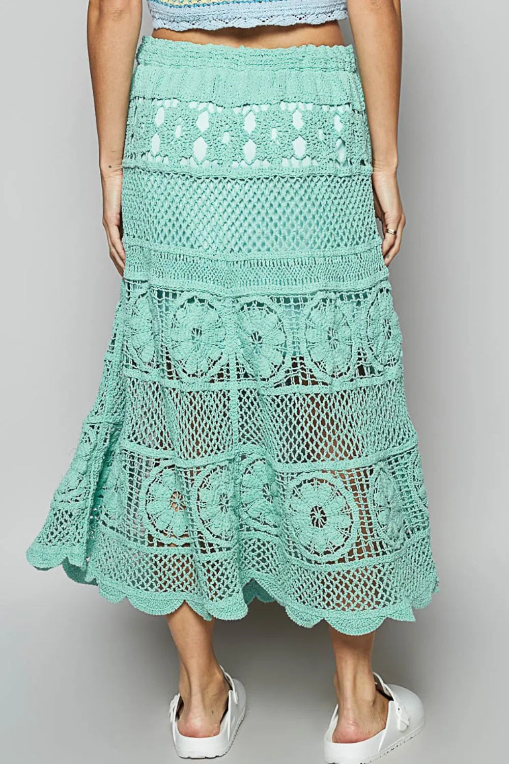 POL Midi Skirt Floral Lace Turquoise Tiered Crochet Lined Cotton One Size e13e1560-6ab9-4f04-bda9-928c768f0645-Max-Origin Trendsi