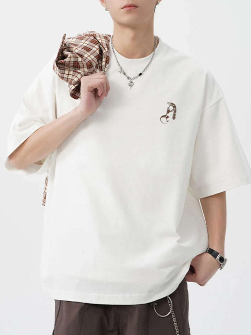 Men's Cotton T-Shirt Graphic Print Back Round Neck Half Sleeve M-3XL White e1455c5f-5559-49e6-a994-b99f9cc71c39-Max-Origin Trendsi