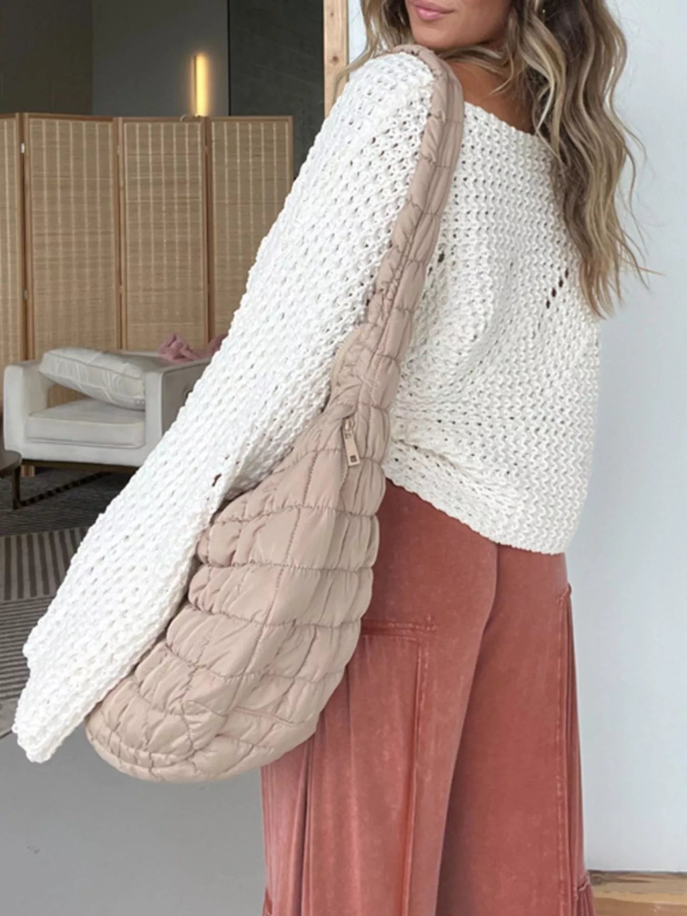 Women's Sweater Openwork Knit Oversized Batwing Long Sleeve e17a880f-e43a-44e5-aadd-a9d3a67e6cdd-Max-Origin Trendsi