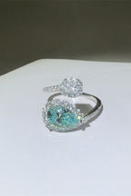 Silver Bypass Ring Turquoise 2 Carat Moissanite Stone 925 Sterling Jewelry e17fcd83-d963-4ad2-87b6-af4e4c870cea-Max Trendsi