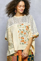 POL Women Blouse Creem Floral Patchwork Lace Accent Top CREAM e1e23577-6f69-43a9-8933-e17f84fe6875-Max-Origin Trendsi