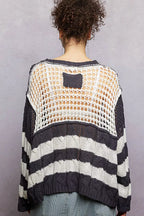 POL Womens Knit Top Black Color-Blocked Stripe Pattern with Twisted Weave e1efb455-ca73-492c-9c71-4ae0b04577b1-Max-Origin Trendsi