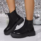 Women's Boots Pu Leather Round Toe Platform Mid Heels Shoes e1f936e0e16246518dbd6bec2ff1ecfa-Max-Origin Trendsi