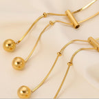 18K Gold-Plated Necklace Titanium Steel Hollow Bead Chain e22c9902-2e76-41f1-be64-7435a1b6d926-Max Trendsi