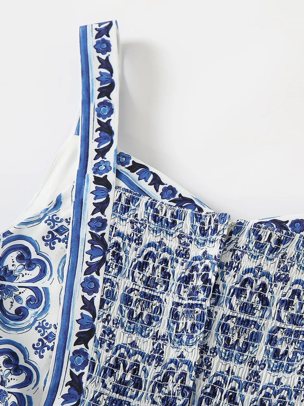 Midi Dress Smocked Printed Wide Strap Ruffled Zipper e2a7de02-d568-40ca-8796-5426d8a70598-Max-Origin Trendsi