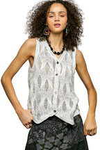 POL Button-Down V-Neck Sweater Vest