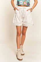 ADORA Drawstring Shorts White Cotton with Pockets e39157b3-1d65-4098-b93a-bd1051d00051-Min Trendsi