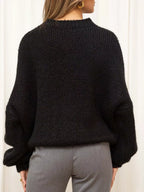 Women's Sweater Round Neck Dropped Shoulder Oversized Knit Pullover e3a3abba-33f5-489a-87a6-7c685564748f-Max-Origin Trendsi