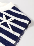 Women's Sweater Vest Navy Stripe Knitted Bow Decor Sleeveless Knit Top e3a46325c42e415ab125f2b49ed11c7d-Max-Origin Trendsi