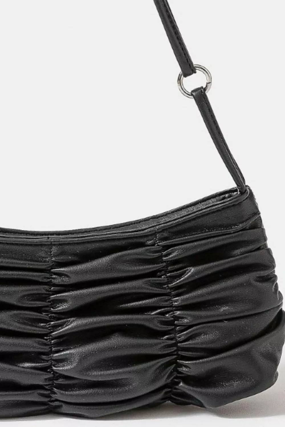 Fame Accessories Womens Shoulder Bag Black Segmented Pleated Faux Leather e3a57a6d-0f71-42d5-8a69-30af57124fe0-Max-Origin Trendsi
