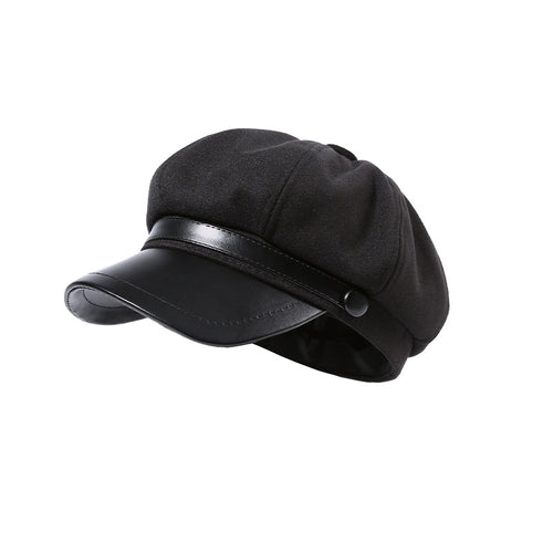 Vintage Octagonal Beret Hat - One Size, Polyester Fiber, Imported