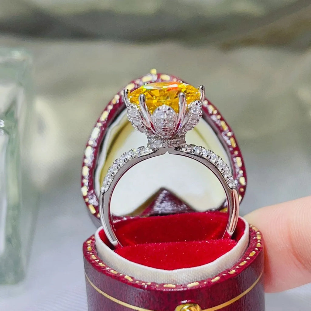 Silver Ring 5 Carat Moissanite Yellow Stone 925 Sterling Platinum-plated e3edd326-09da-480b-9a76-370655edc434-Max-Origin Trendsi