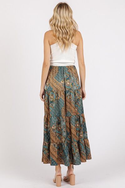 Mittoshop Maxi Satin Skirt Paisley Print Teal Green Patchwork Ruffled e3f02f6f-73e5-49ee-978d-9d9e2e8e2e47-Min Trendsi