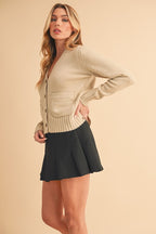 Aemi + Co Cardigan Pearl Knit Ribbed Hem V-Neck Long Sleeve Pocketed e4219a72-bcbf-45f5-9ab4-a9fa2f2de1a3-Max Trendsi