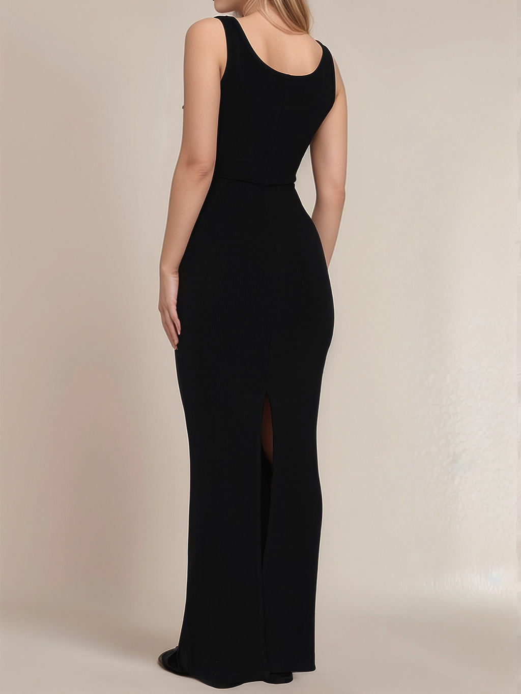 Devine Maxi Dress Black Pencil Side Slit Wide Strap Buttoned e44d1abf-8e7a-423f-b267-6f717ffe5fa9-Max Trendsi