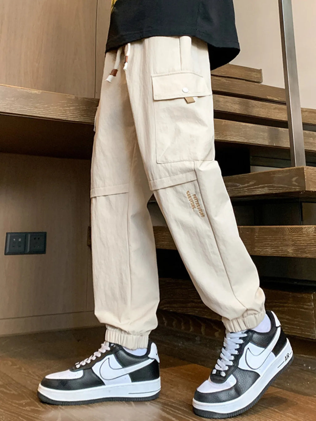 Men's Cargo Pants Casual with Drawstring Waist Plus Sizes Khaki e469c9fc99174c2b95ff08188b6d5e7b-Max-Origin Trendsi