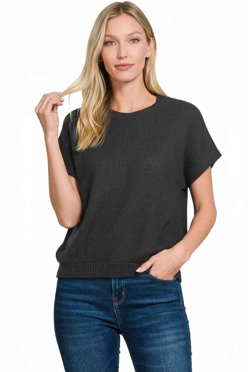 Zenana Round Neck Banded Button Short Sleeve Sweater e488488a-14fc-4d3f-883f-d3d1fae7b32c-Max-Origin Trendsi