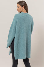 Sweater Cardigan US HYFVE Front Rosette Longline Slit Long Sleeve e48d4d66-5784-4cfd-901c-af4ff8aff261-Max Trendsi