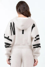 American Bazi Almond Cropped Hoodie Women's Letter Graphic Long Sleeve Top e4e67a6c-6c82-4a0d-b492-67d05b6cc4da-Min Trendsi