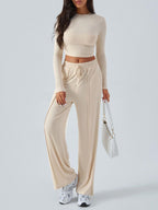 Devine Outfit Set Round Neck Long Sleeve Top and Pants Set e5697486-7840-4bac-a72d-9212668e9518-Max Trendsi