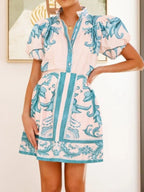 Women's Outfit Set Printed Top Puff Short Sleeve and Zip Back Skirt Sets e5723d4f-5111-4de9-a1b5-852002f9a860-Max-Origin Trendsi