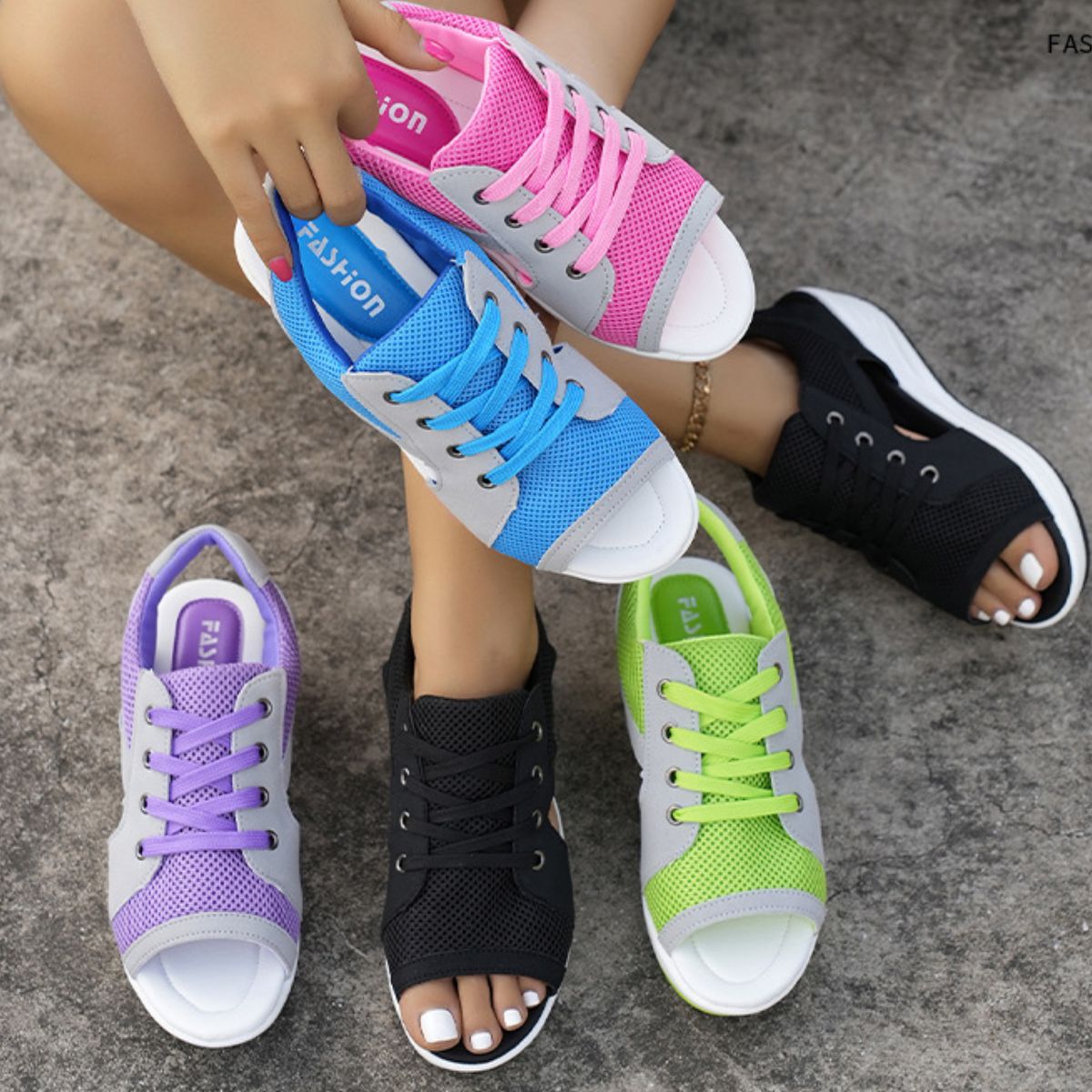 Lace Up Wedge Sandals