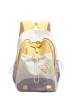 Color Block Drawstring Backpack Bag – Medium Nylon, Imported, 17.3 x 11 Inches