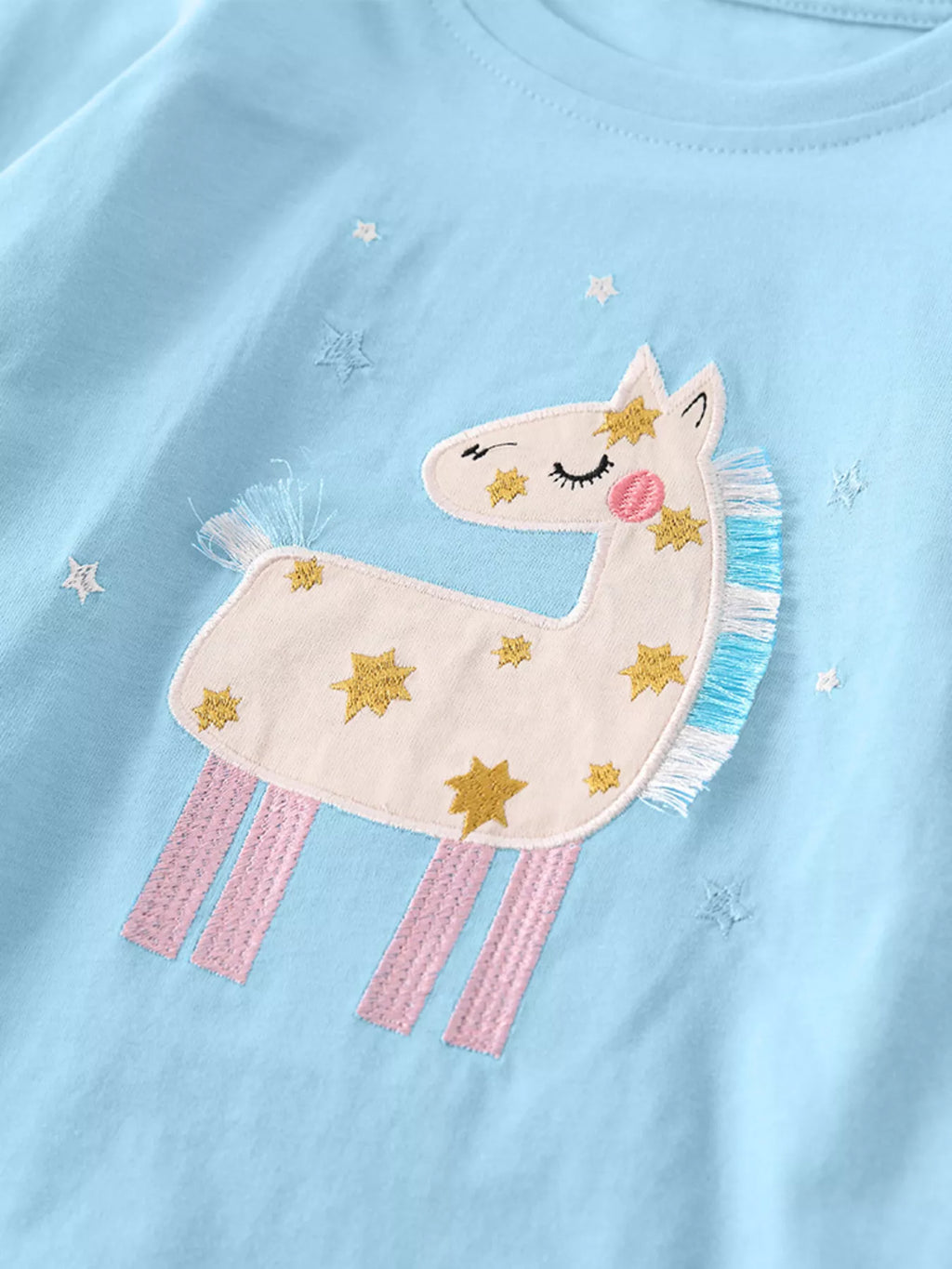 Gir's Top and Pants Set Pastel Blue Children Unicorn Print Long Sleeve e58d21954c5642269931264e4a591570-Max-Origin Trendsi