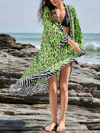 Beach Cover-Up Kimono Tropical Leopard Print Green Long Sleeve e5c7865d-fd12-4389-ab47-e84171b39d2f-Max-Origin Trendsi