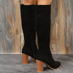 Point Toe Block Heels Boots e61322d830e845f2a69d81567315a0a2-Max-Origin Trendsi
