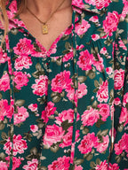 Women's Blouse Floral Pink Printed Tassel Tied Collar Puff Long Sleeve Top e618c7aa-748f-495a-aee1-265be5307b37-Max-Origin Trendsi