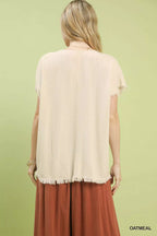 Umgee Womens Linen Blend Blouse Embroidered Frayed Hem Top Short Sleeve e64d90a7-e29d-46aa-9ece-ab64239a3e3e-Max-Origin Trendsi