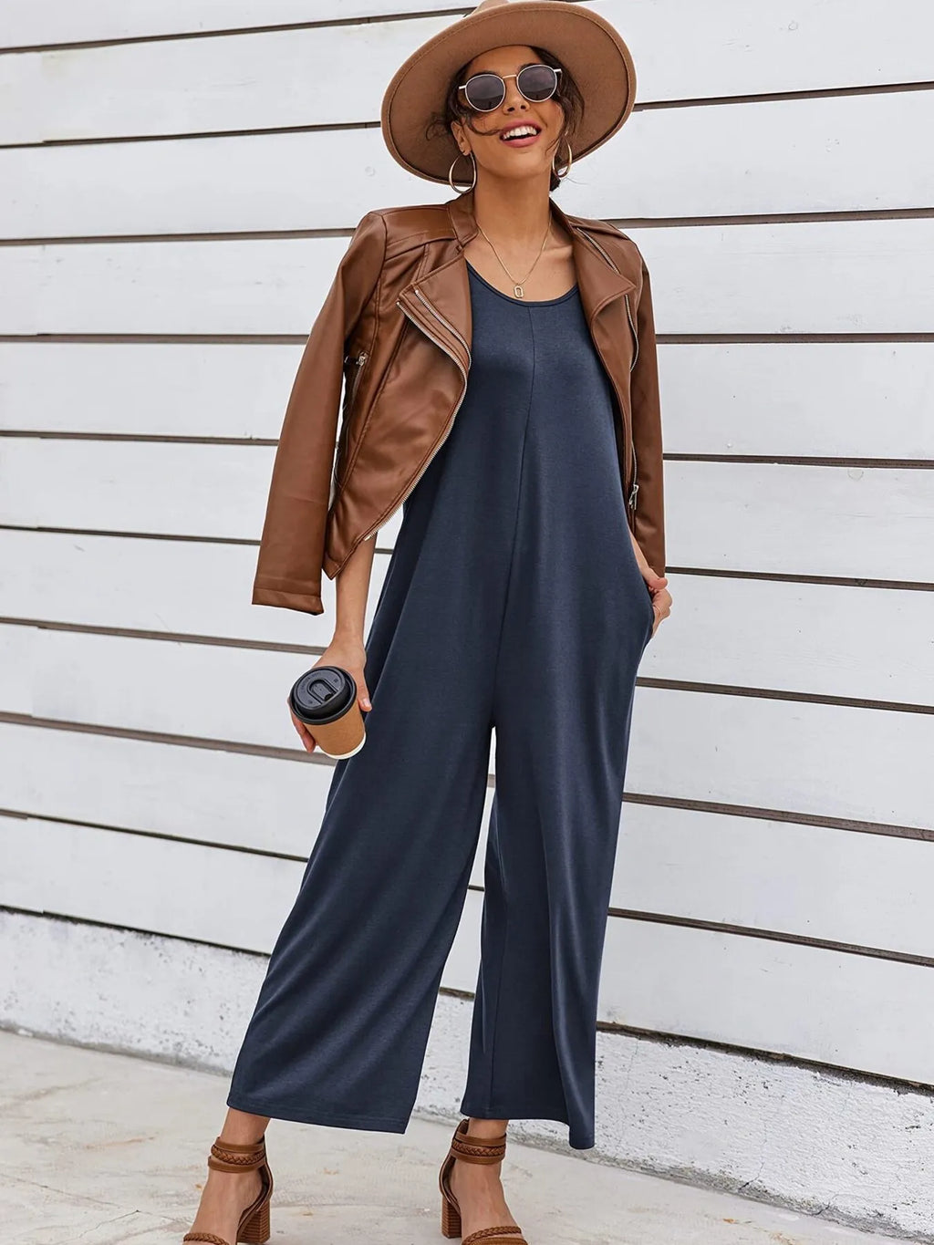 Women's Jumpsuit Sleeveless Wide Leg Casual Loose Overall One-piece Navy e65854a8074446eaad54cf55d8f0015d-Max-Origin Trendsi