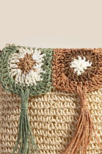 Fame Accessories Clutch Floral Intricate Tassel Braided Small Handbag e663c207-06da-4410-b3ae-3b3610796f21-Max-Origin Trendsi