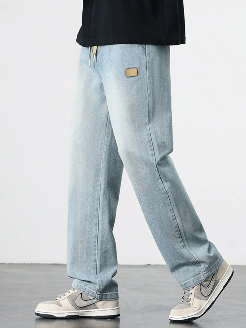 Men's Straight Leg Jeans Light Blue Washed Denim Pants e66f71b8-12df-427b-8f60-277aff9bc1d4-Max-Origin Trendsi
