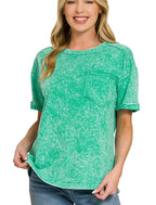 Zenana Halo Washed Relaxed Fit T-Shirt