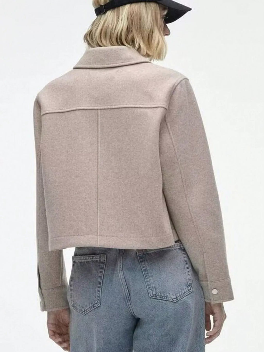 Womens Jacket Cropped Snap Down Long Sleeve Casual Outwear e68f88f882b141d5a43195e599fb648b-Max-Origin Trendsi